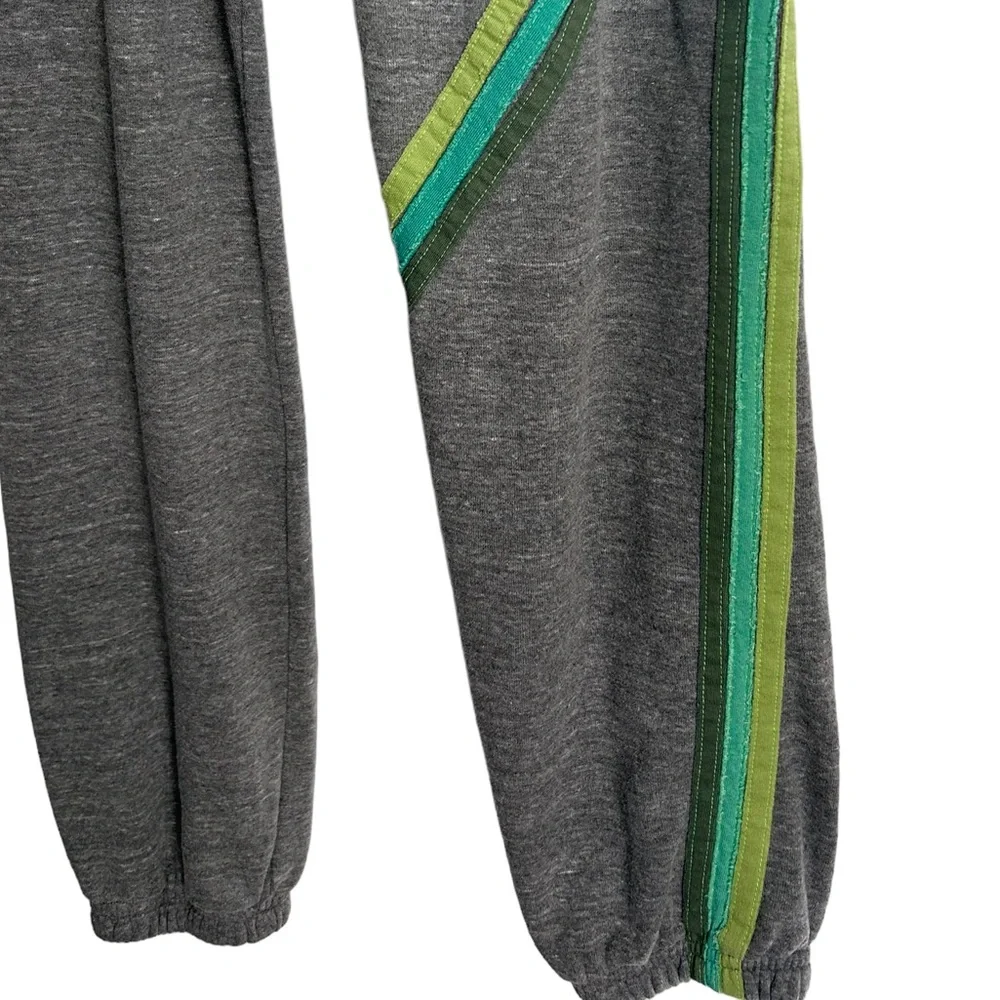 *SOLD* AVIATOR NATION Rare Sweatpants- Heather Grey/ Green Stripes Size Small - Picture 6 of 9